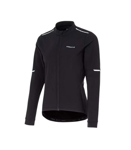 Womens/ladies Thermal Long-sleeved Cycling Jersey Black Pinnacle