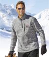 Men's Grey Fleece Half-Zip Sweater Atlas For Men