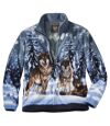 Fleecová bunda s motivy vlků Atlas For Men