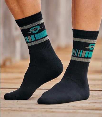 Sada 5 párů černých sportovních ponožek