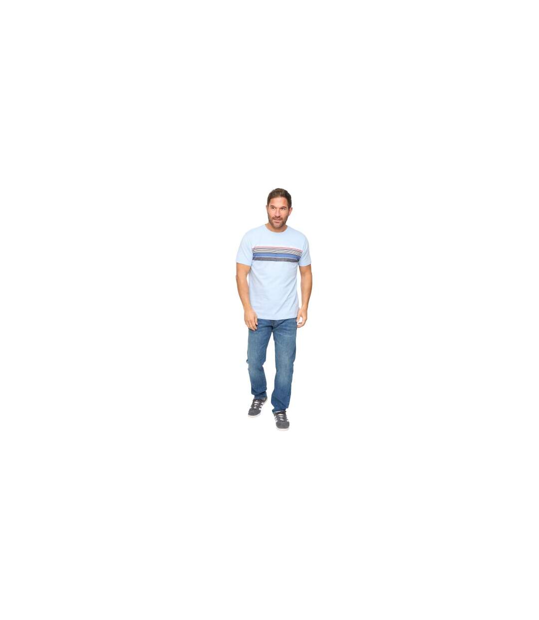 T-shirt Laylen Homme Bleu Clair À Rayures Bewley & Ritch-2