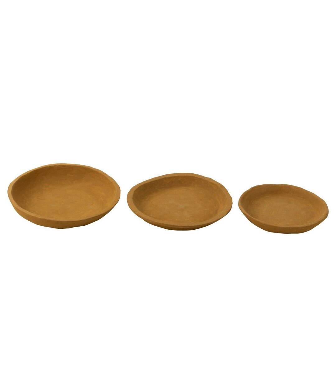 Lot de 3 Coupelles Déco Papier Mâché 40cm Jaune-2