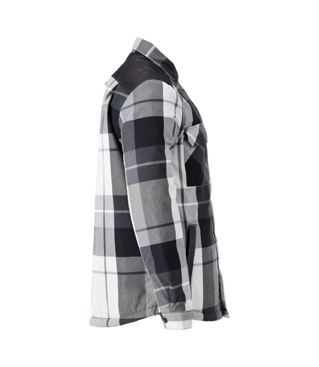 Mens Customised Checked Pile Shirt Stone Grey Mascot-4