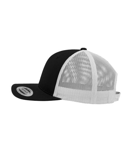 Casquette Trucker Motif/style Rétro Noir Blanc Flexfit
