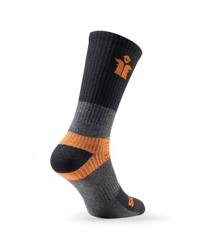 Scruffs Mens Trade Socks (Pack Of 3) (Black/Gray/Orange) - UTRW8726