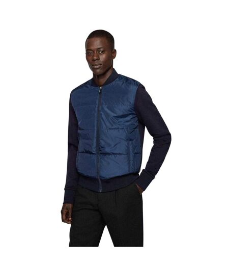 Mens Skiles Padded Hybrid Jacket Navy Boss