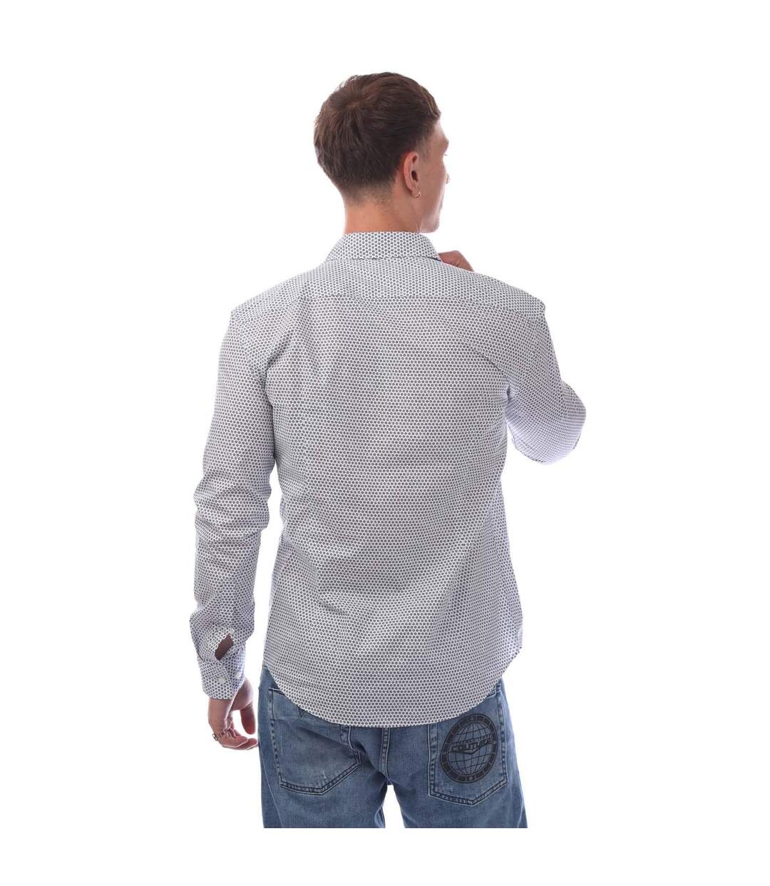 Chemise Manches Longues Homme Bleu Foncé Hugo-3