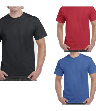 Lot 3 t-shirts 5XL Homme - taille américaine - noir - rouge - bleu roi