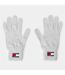 Womens/ladies Knitted Flag Logo Winter Gloves Grey Tommy Jeans-1