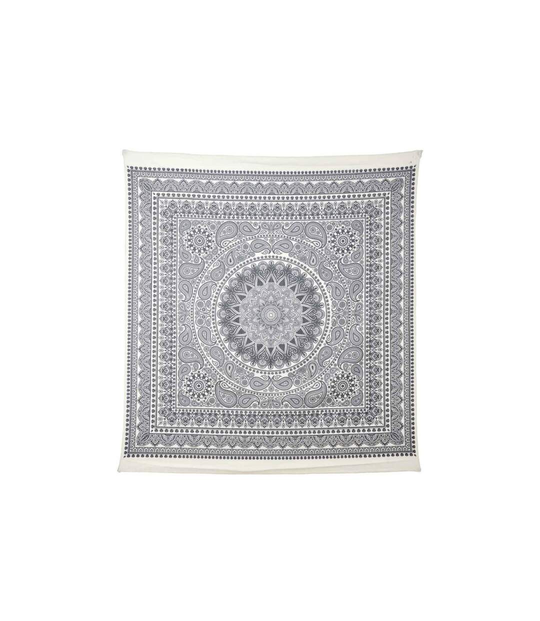 Tapisserie Murale Déco Mandala 150x150cm Gris-1