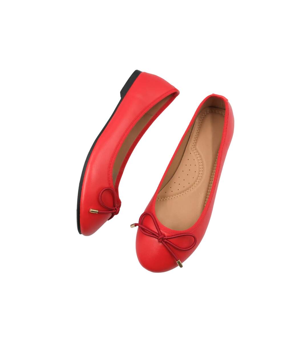 Womens/ladies bexley slip-on flat pumps red Where´s That From