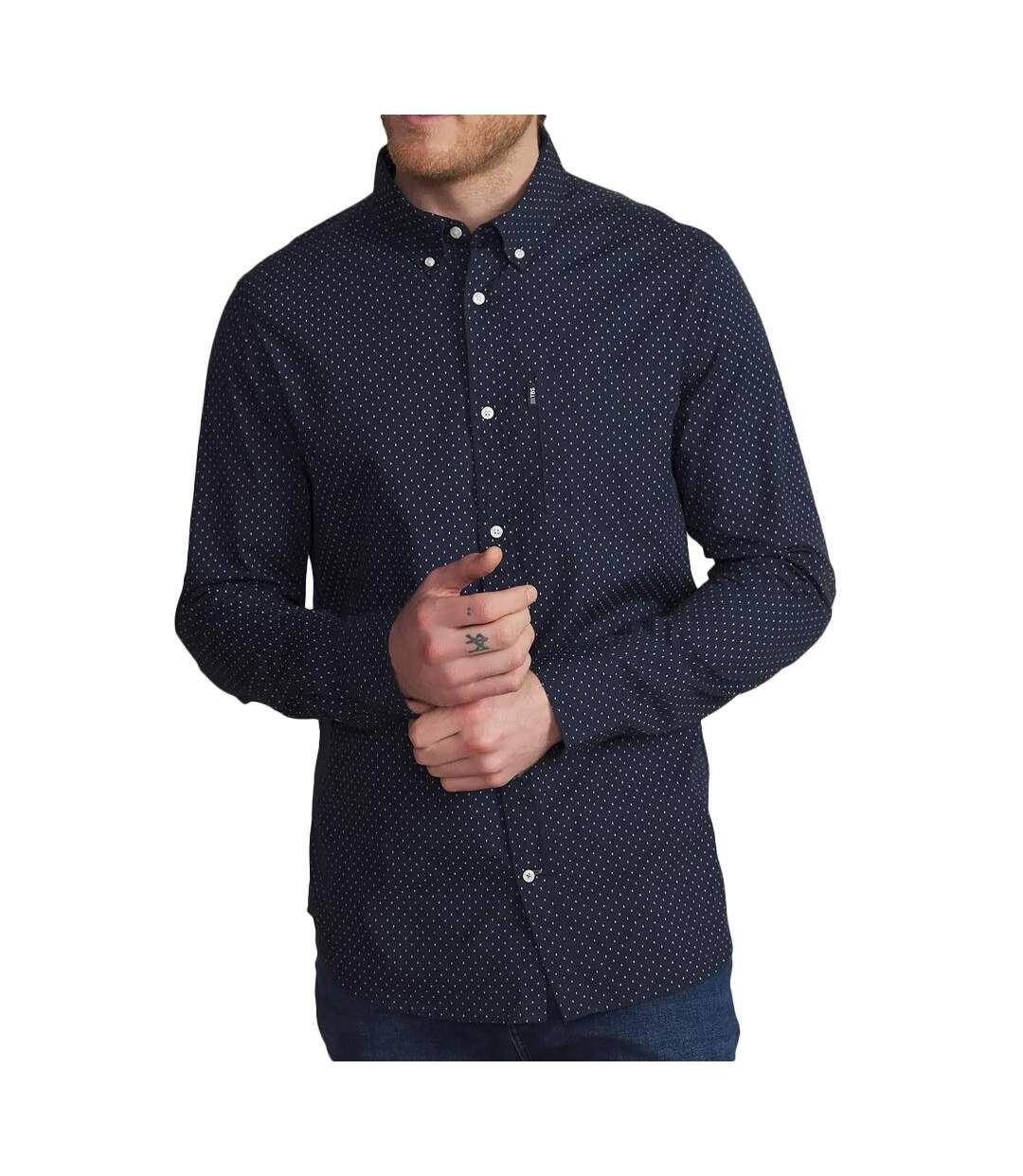 Chemise marine à pois homme tbs walidche-1