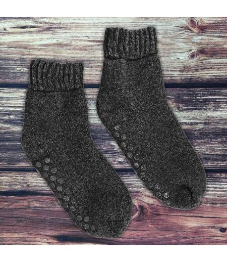 4 Pack Mens Warm Merino Wool Slipper Socks for Indoors
