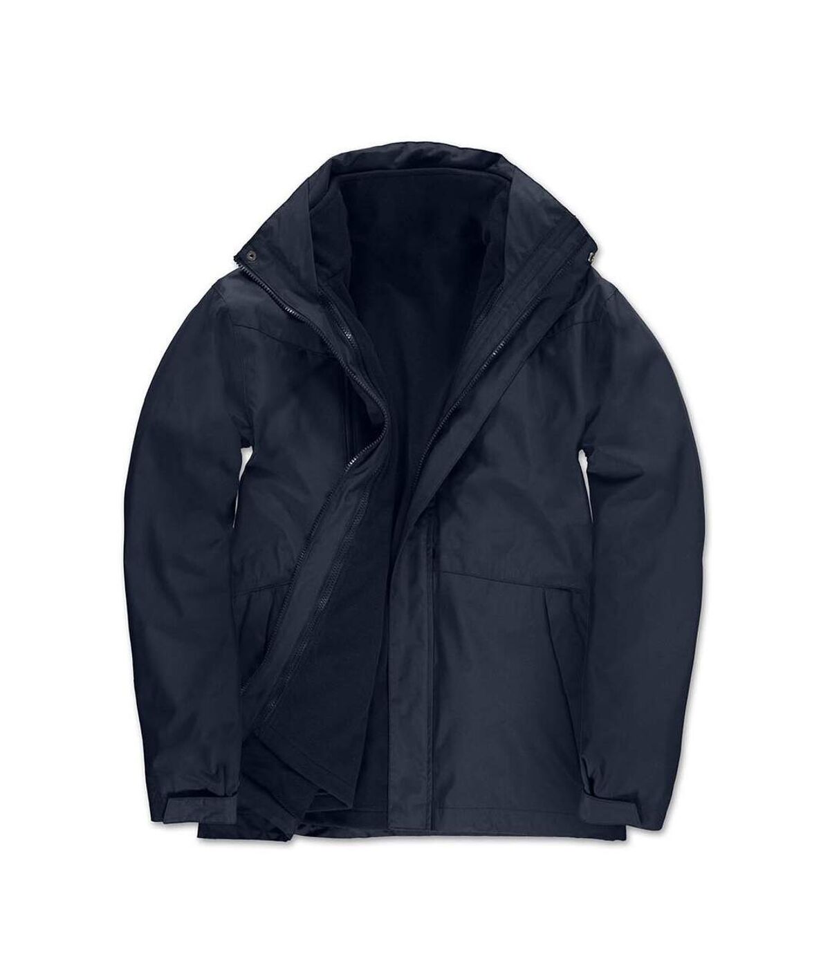 B&C Mens Corporate 3-In-1 Hooded Parka Jacket (Navy) - UTRW4836