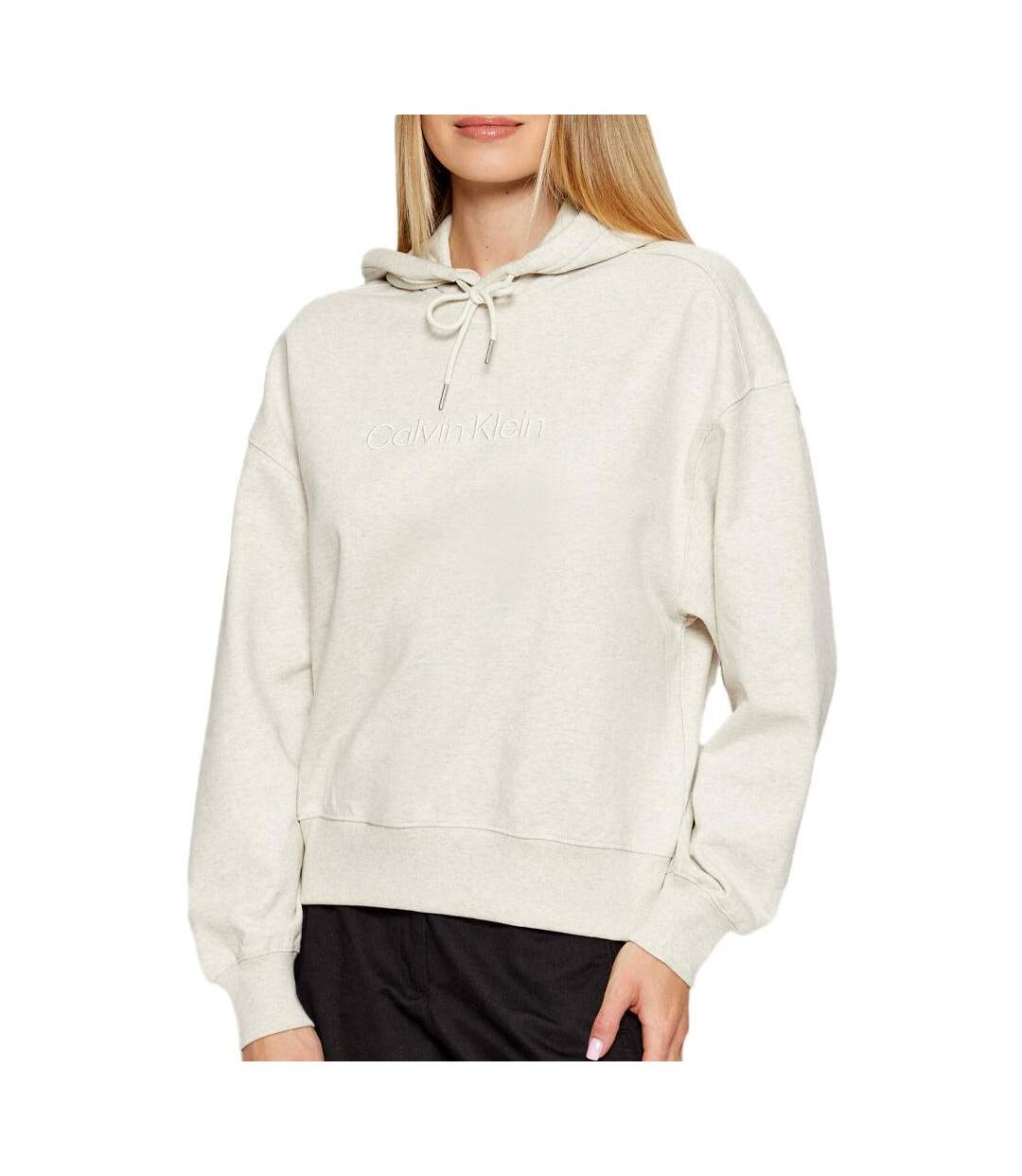 Sweat à capuche beige calvin klein jeans french-1