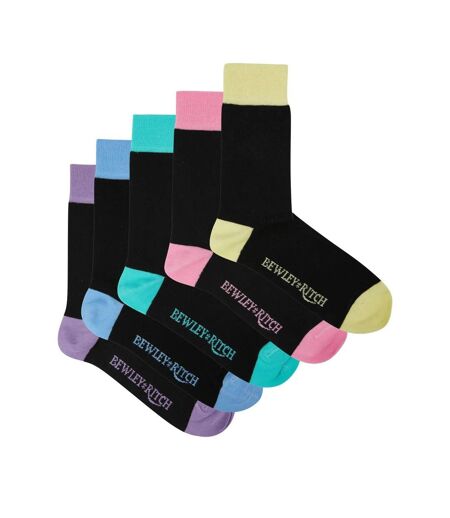 Bewley & Ritch Mens Malpas Socks (Pack of 5) (Black/Blue/Pink) - UTBG963