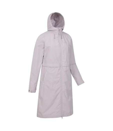 Womens/ladies Hilltop Extra Long Waterproof Jacket Light Beige Mountain Warehouse