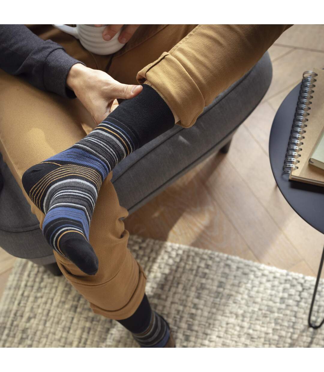 6 paires de chaussettes fantaisie à motifs en coton riche pour hommes-4
