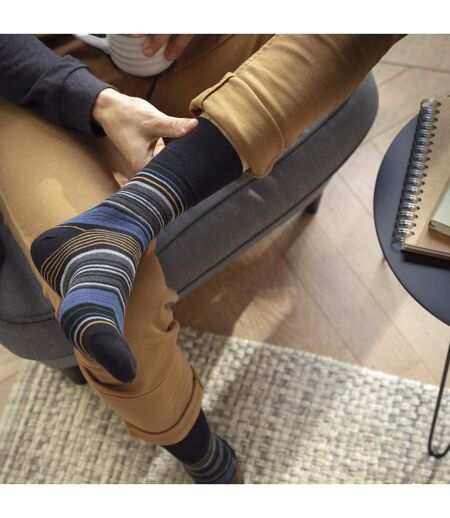 6 paires de chaussettes fantaisie à motifs en coton riche pour hommes