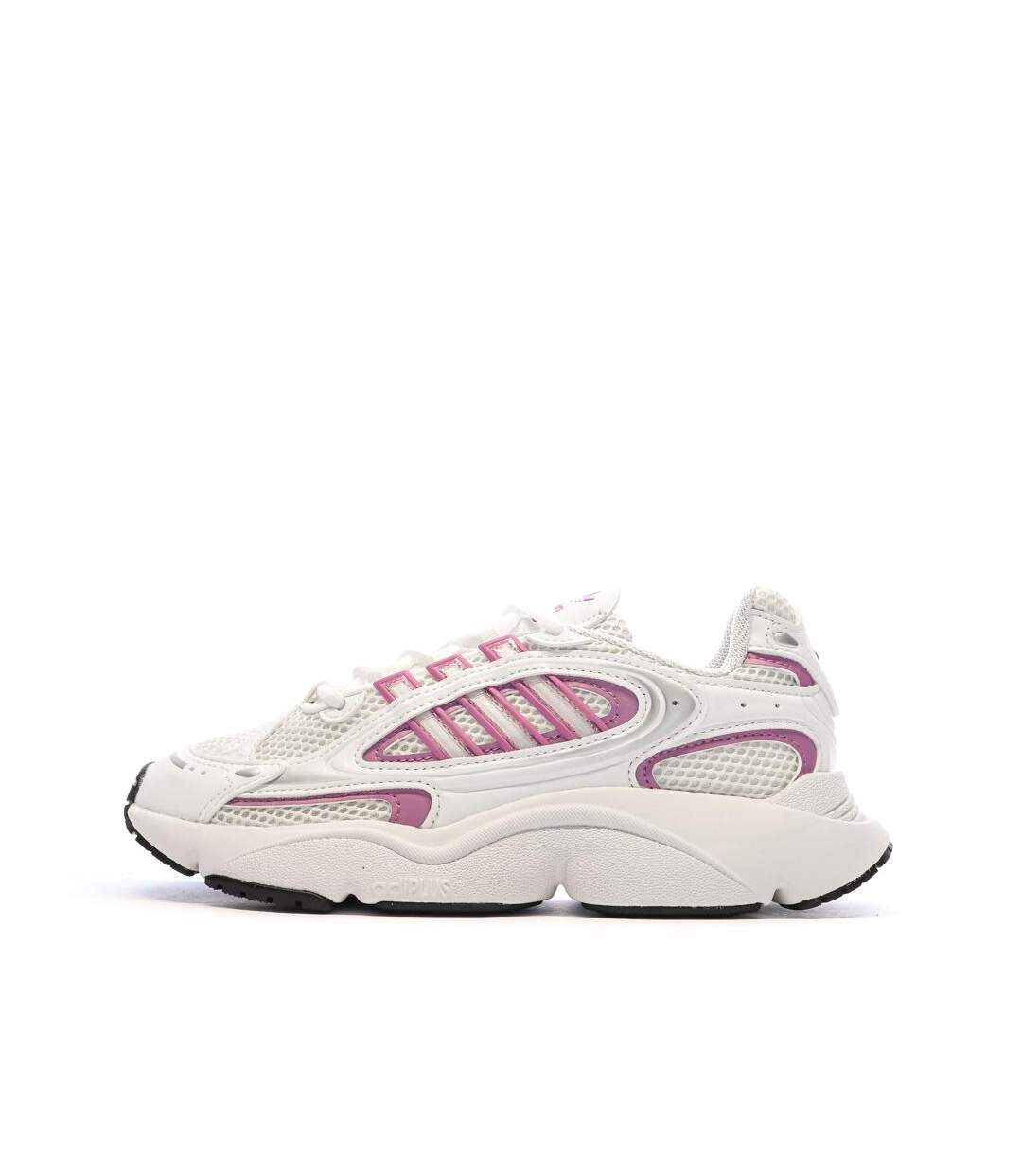 Baskets blanches/roses femme adidas ozmillen-1