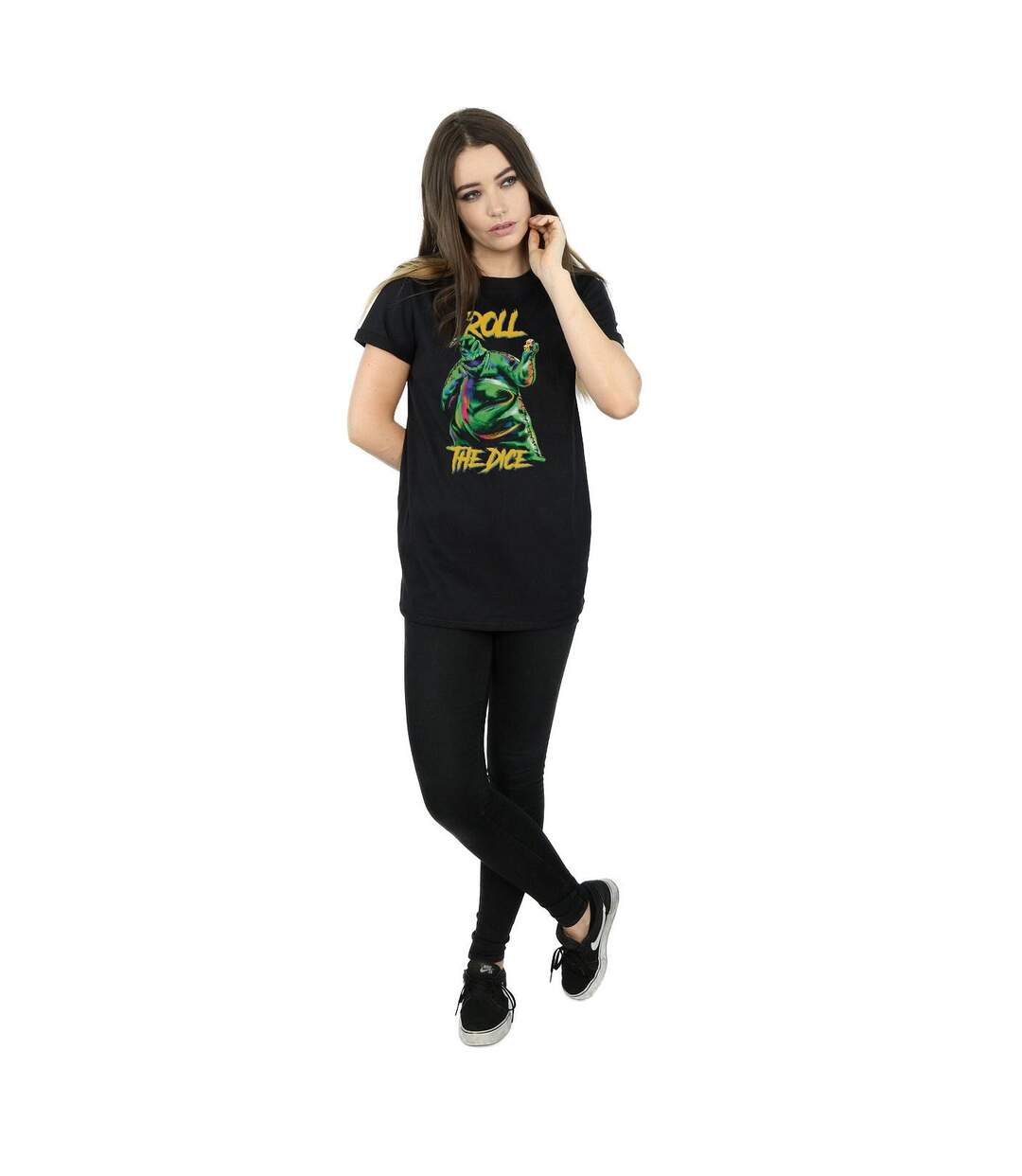 Disney Womens/Ladies Nightmare Before Christmas Oogie Boogie Dice Cotton Boyfriend T-Shirt (Noir) - UTBI41457-4