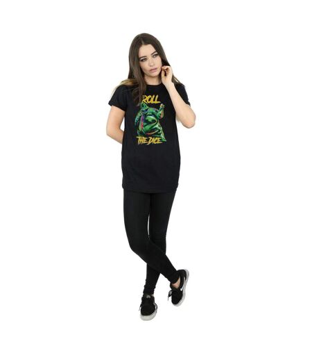 Disney Womens/Ladies Nightmare Before Christmas Oogie Boogie Dice Cotton Boyfriend T-Shirt (Noir) - UTBI41457