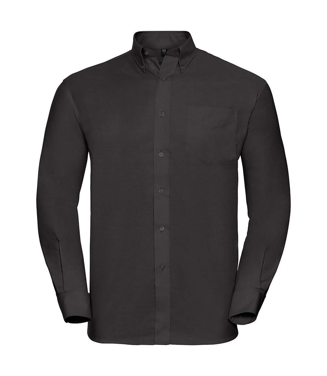 Collection Mens Long Sleeve Easy Care Oxford Shirt Black Russell-2