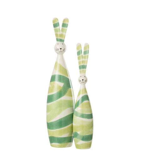 Statuette Déco Lapin en Dolomite Lignes 44cm Vert