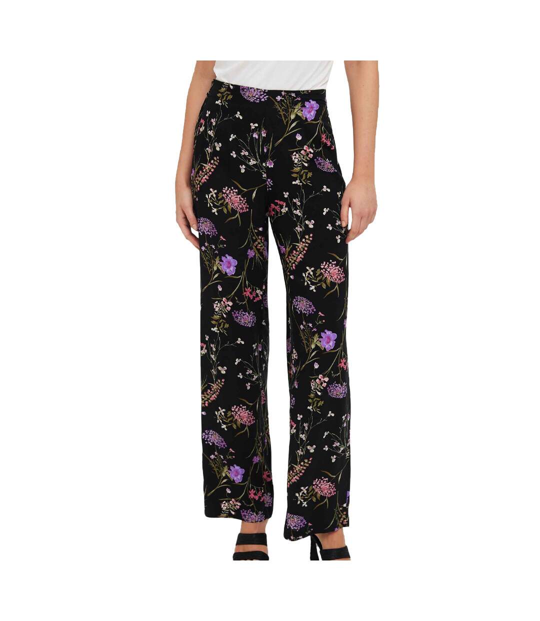 Pantalon Noir à fleurs Femme Vero Moda Easy-1