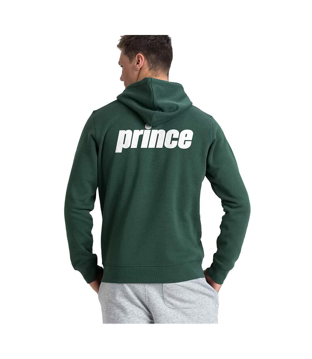 Sweat à capuche net adulte vert bouteille Prince