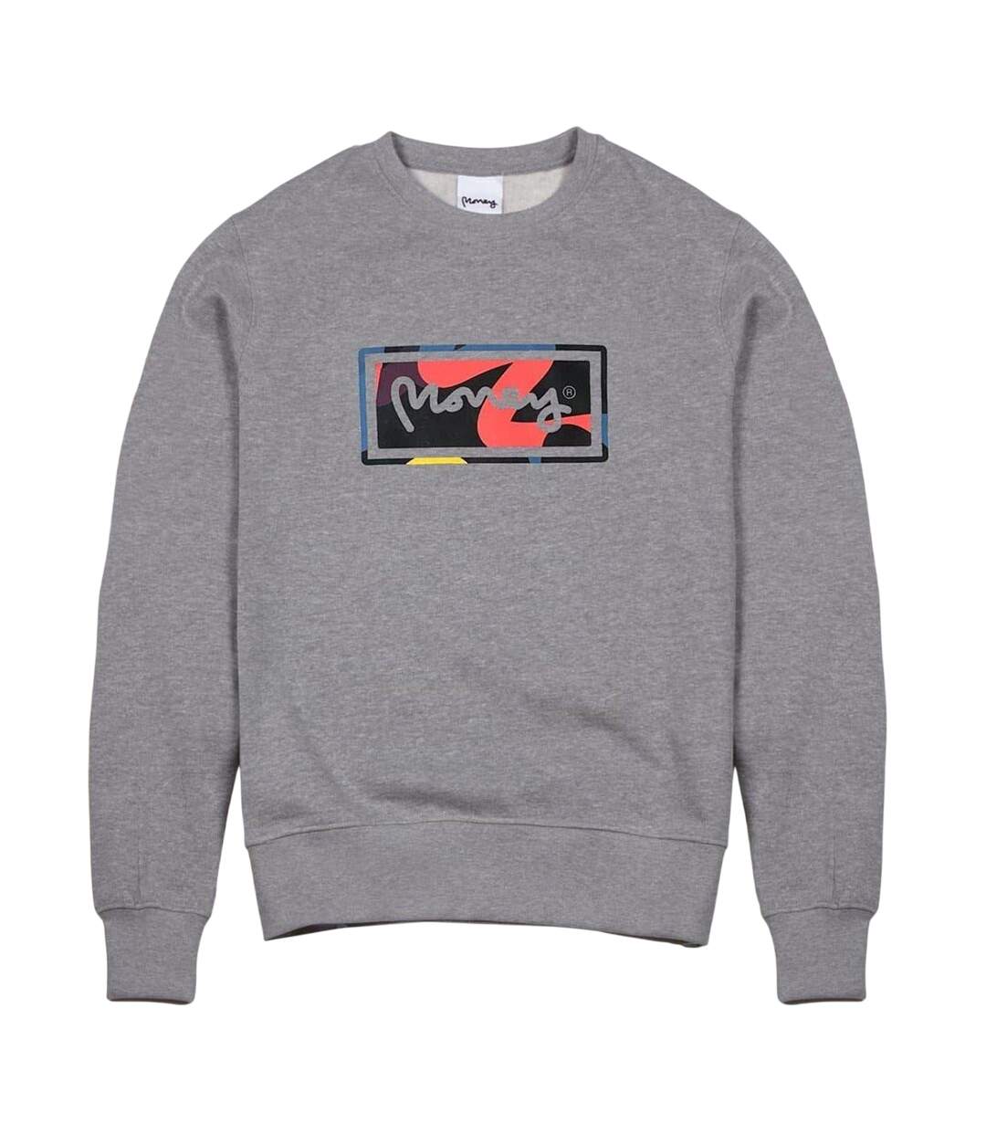 Sweat Motif/style Logo Brodé Vice Adulte Gris Chiné Money-1