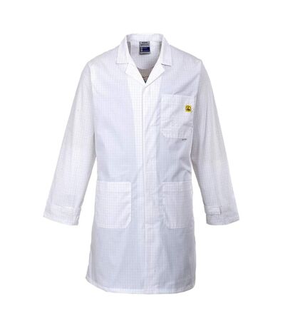 Unisex adult anti-static coat white Portwest