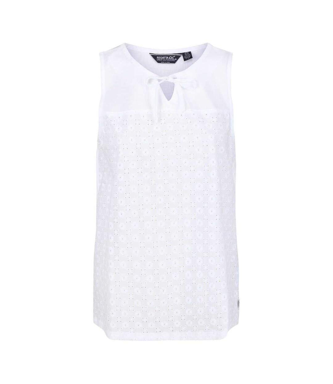 Haut Sans Manches Motif/style À Motifs Brodés Janessa Femme Blanc À Motifs Brodés Regatta-1