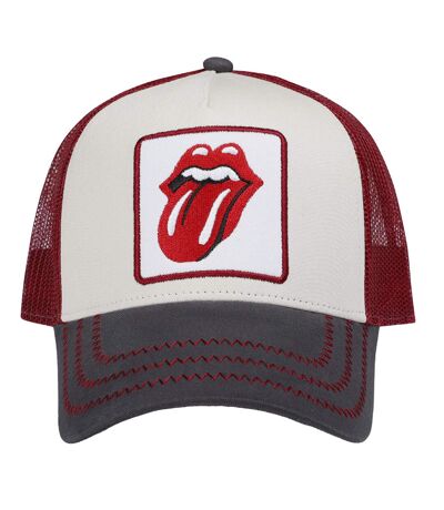 Casquette Trucker Beige Gris Rouge Foncé Amplified