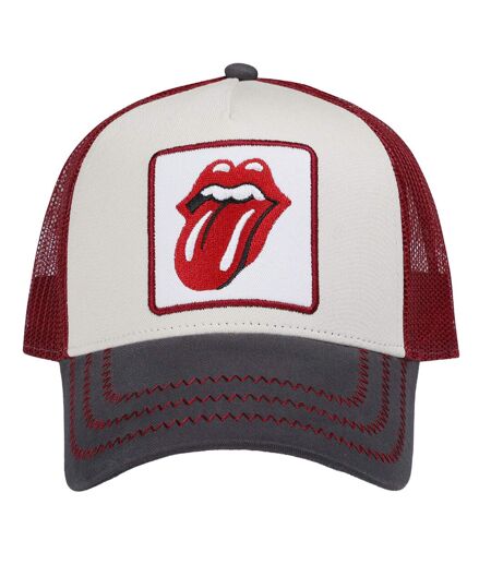 Casquette Trucker Beige Gris Rouge Foncé Amplified
