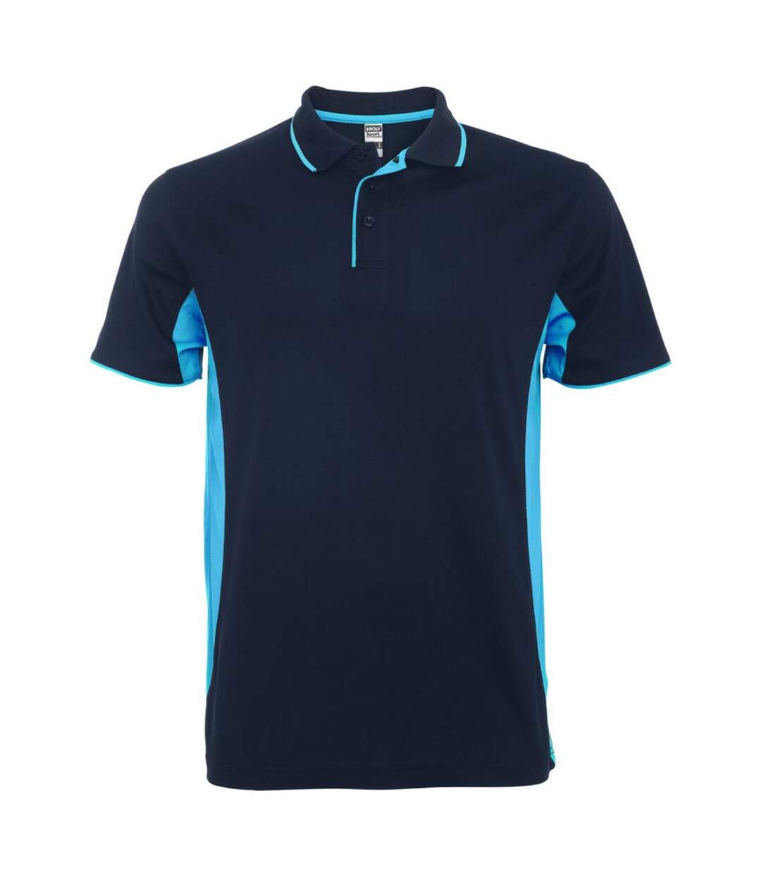 Unisex Adult Montmelo Short-sleeved Sports Polo Shirt Navy Blue Sky Blue Roly-1