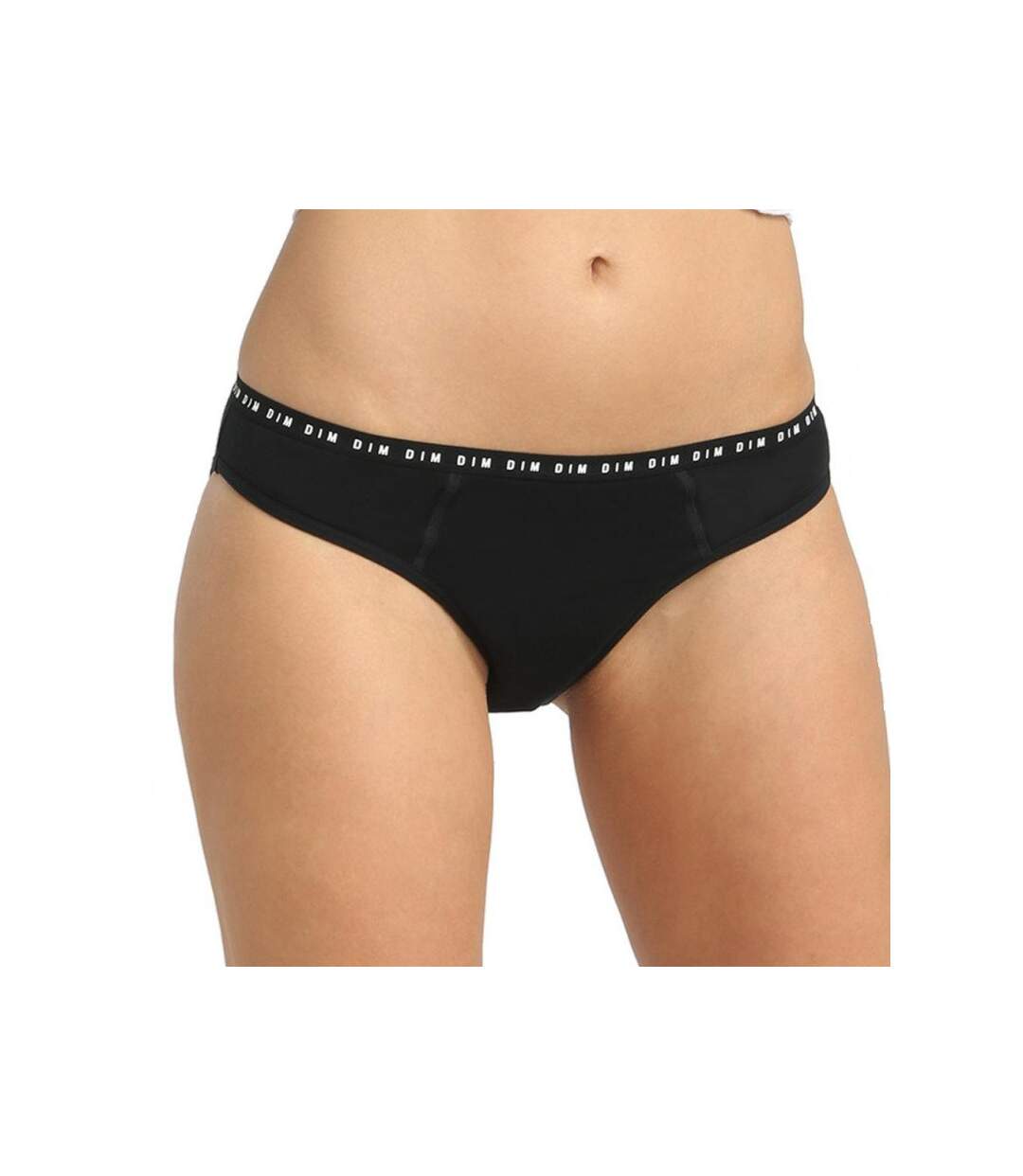 DIM Culotte menstruelle Femme Coton PROTECT Flux moyen Noir-1