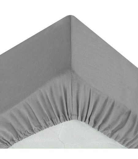 Drap Housse 2 Personnes Percale 160x200cm Gris