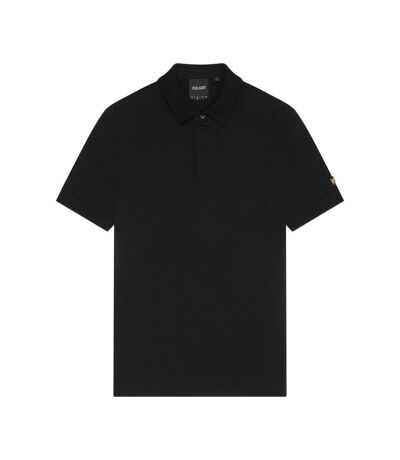 Mens tipped ottoman polo shirt jet black Lyle & Scott