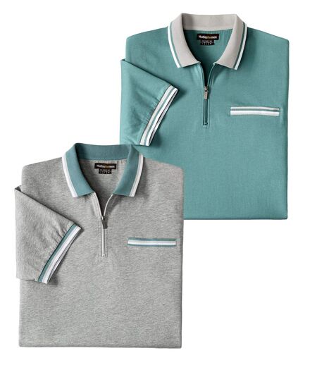Le Lot de 2 Polos Col Zippé