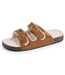 Isotoner Chaussons Mules ouvertes femme ultra-confortables patch talon, en cuir-1