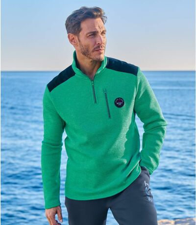 Melierter Molton-Pullover Sport