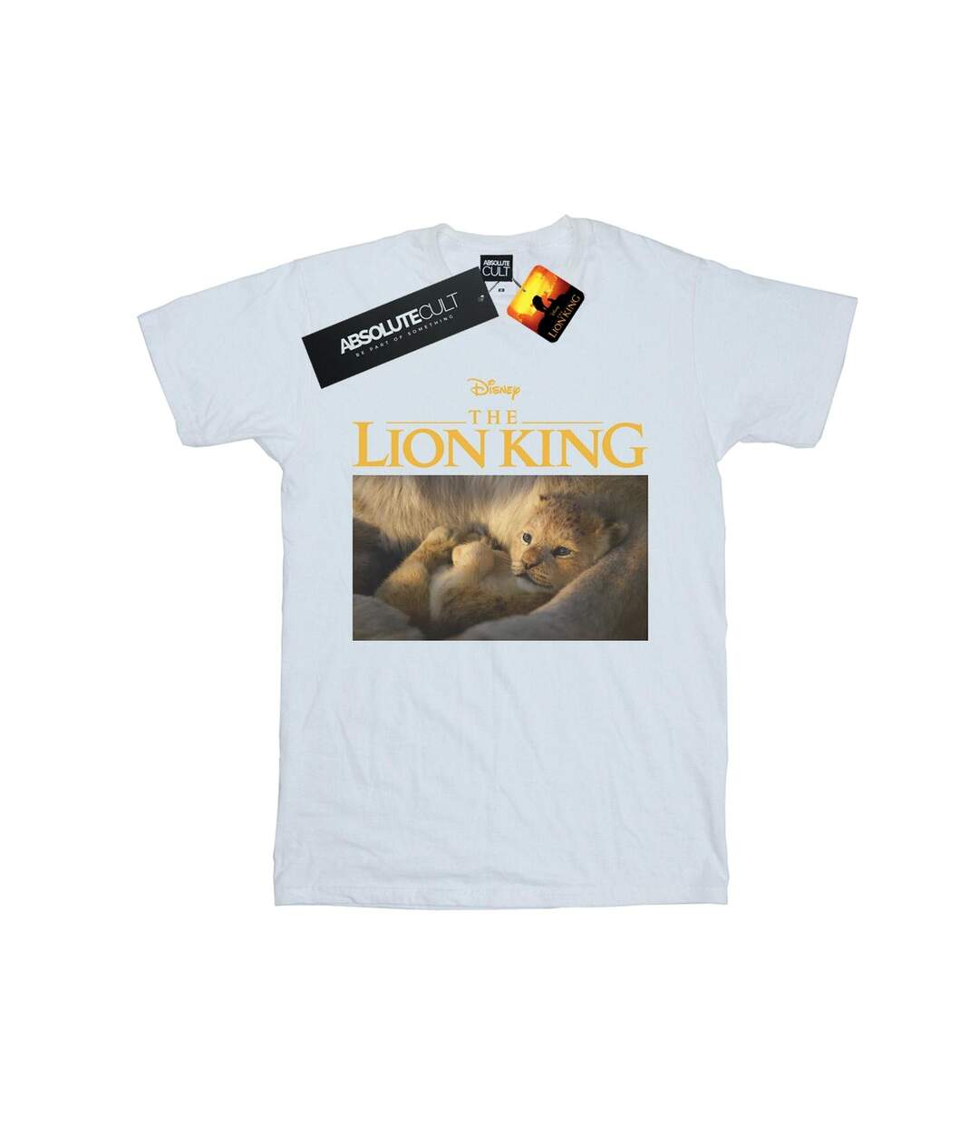 Disney Womens/Ladies The Lion King Movie Baby Simba Photo Cotton Boyfriend T-Shirt (Blanc) - UTBI29162-1