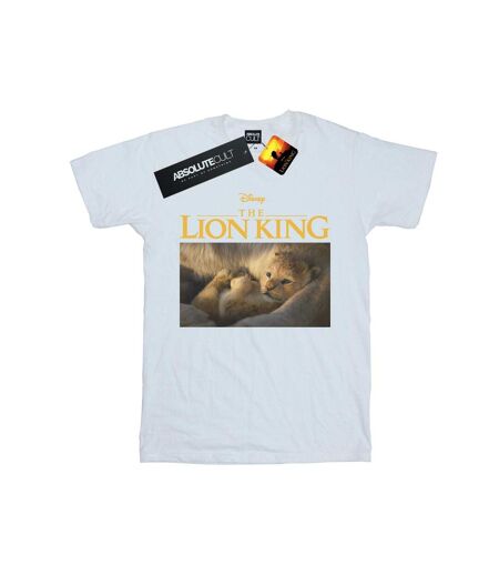 Disney Womens/Ladies The Lion King Movie Baby Simba Photo Cotton Boyfriend T-Shirt (Blanc) - UTBI29162