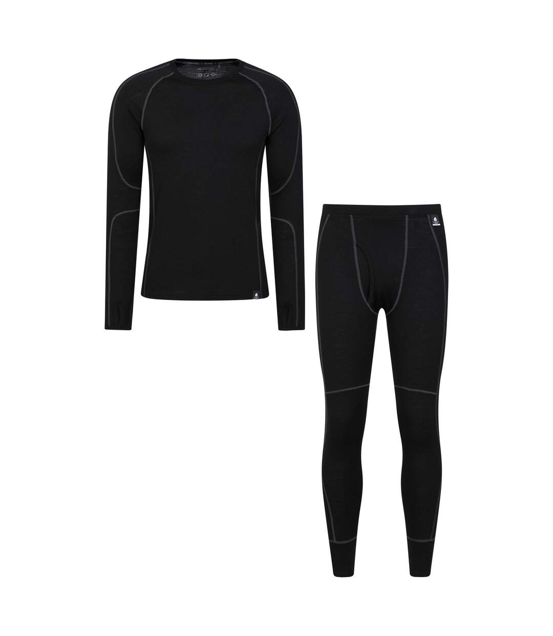 Mens Asgard Merino Wool Base Layer Set Black Mountain Warehouse-1