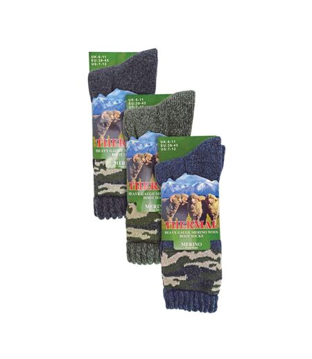 3 Pack Mens Thick Warm Merino Wool Socks