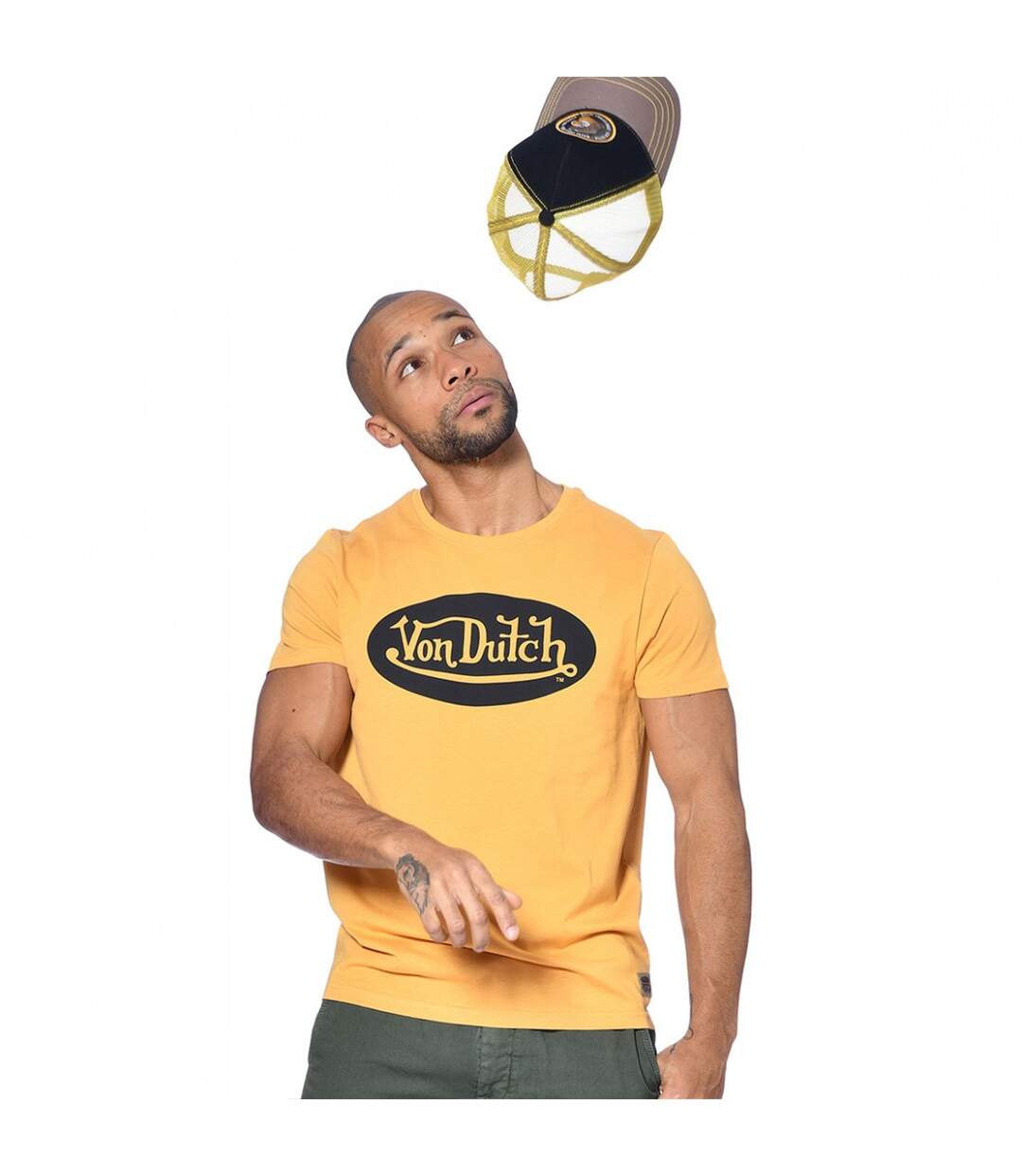 T-shirt Von Dutch col rond homme en coton Front