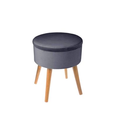 Tabouret Coffre Scandinave Tess 44cm Gris Foncé
