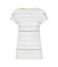 Womens/ladies Striped Textured T-shirt Green Lazy Jacks-1