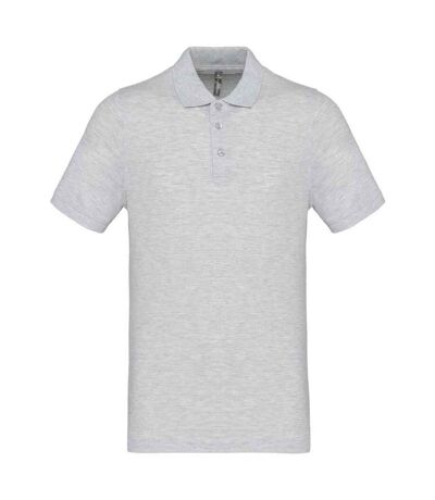 Mens pique polo shirt ash heather Kariban